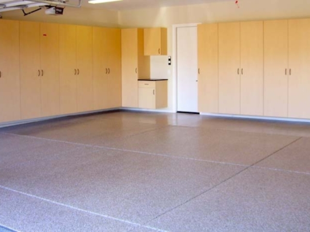 Garage Floor with Custom Cabinets